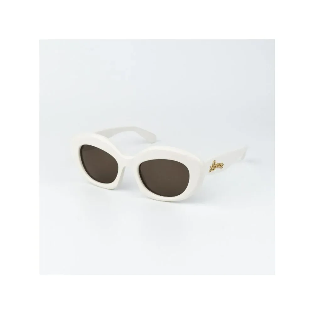 Loewe CURVY Women Sunglasses Ivory Brown Square LW40153I 25E NEW AUTHENTIC